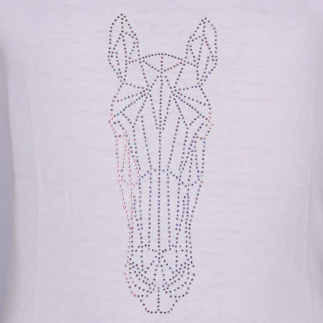 Epplejeck Ejglitter Horse Kids Shirt - XS Wit-zilver