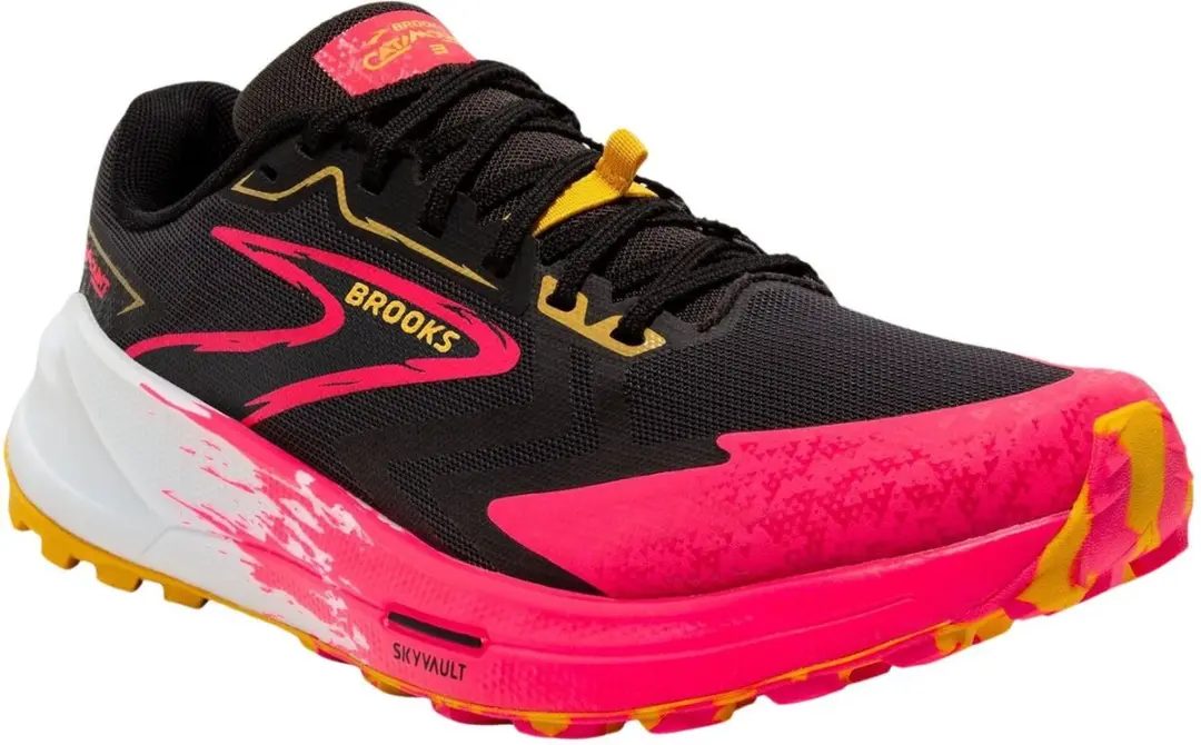 Brooks Catamount 3 Trailrunningschoenen Dames - 38 - Zwart/Rozeroze/Geel - afbeelding 5 van 6