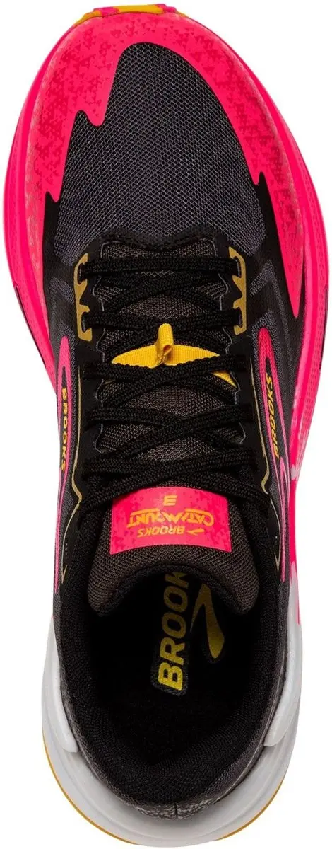 Brooks Catamount 3 Trailrunningschoenen Dames - 38 - Zwart/Rozeroze/Geel - afbeelding 3 van 6
