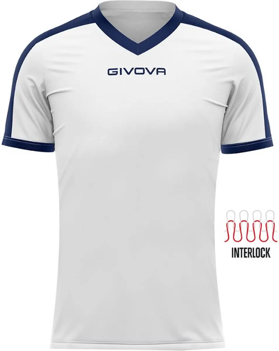 Givova Revolution Sportshirt - XXL - Wit-blauw