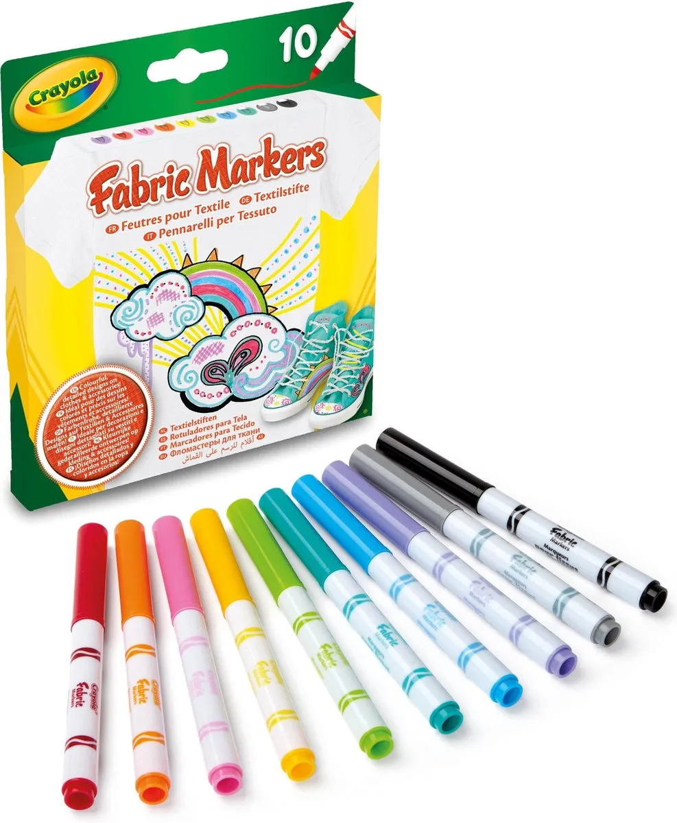 Crayola Textielstiften - 10 Stuks Multicolor