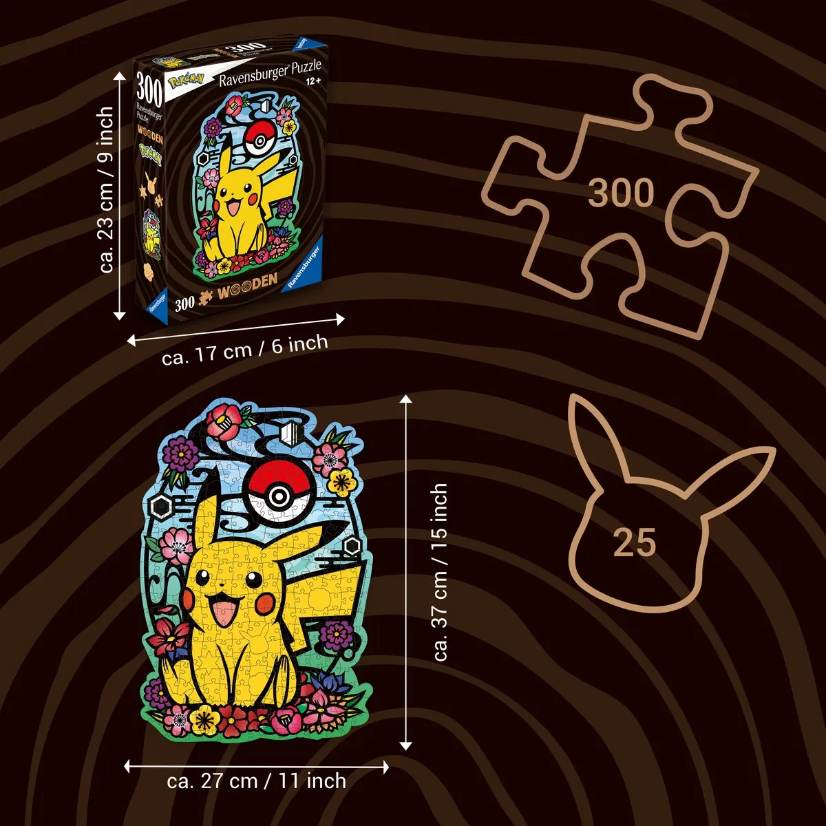 Ravensburger Pokémon Pikachu Houten Puzzel 300 Stuks