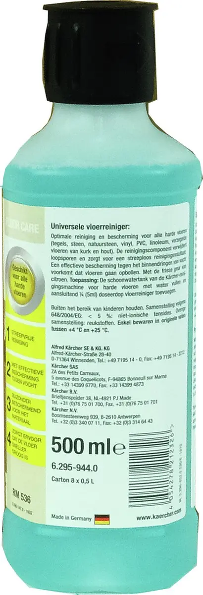 Kärcher Vloerreinigingsmiddel RM 536 500ml - Universeel - afbeelding 5 van 6