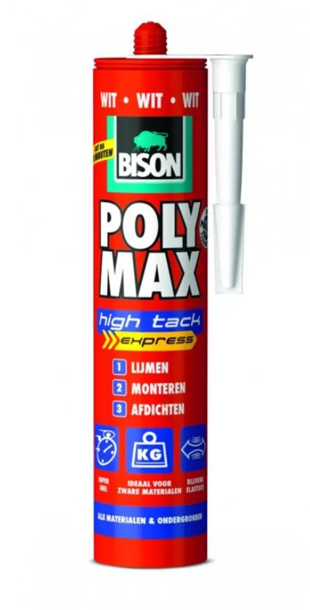 Bison Poly Max High Tack Express Montagelijm 425g - Wit