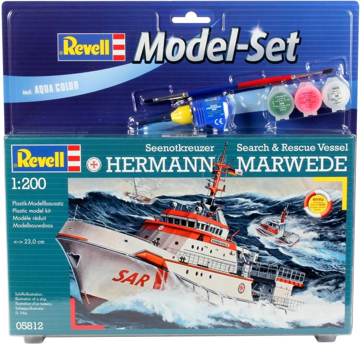 Revell 65812 Seenotkreuzer Hermann Marwede Modelbouwpakket - 1:20 - 78 Onderdelen