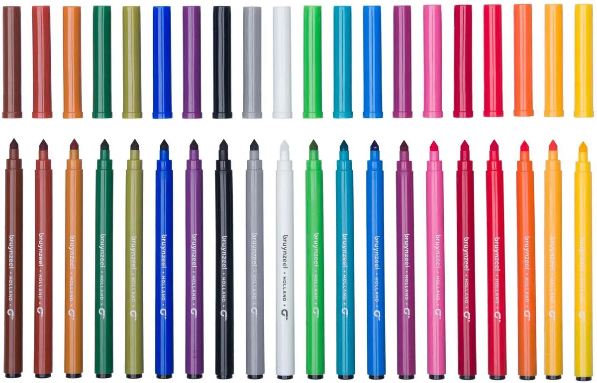 BRUYNZEEL Super Point Viltstiften 20 Stuks - Meerdere kleuren