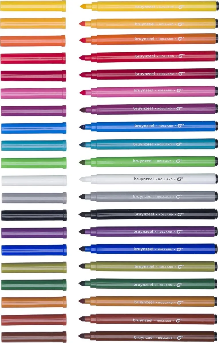 BRUYNZEEL Super Point Viltstiften 20 Stuks - Meerdere kleuren