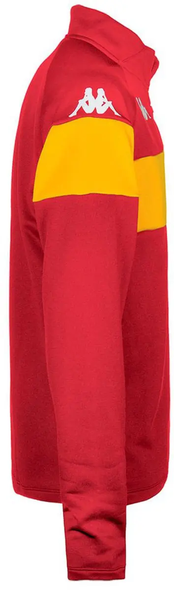 Kappa Dovare Sweatshirt - Halve Rits - S - Geel/Rood
