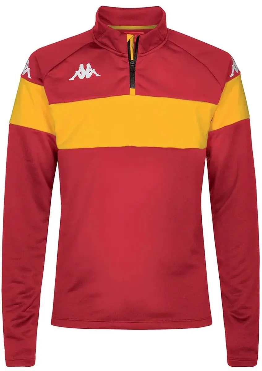 Kappa Dovare Sweatshirt - Halve Rits - S - Geel/Rood