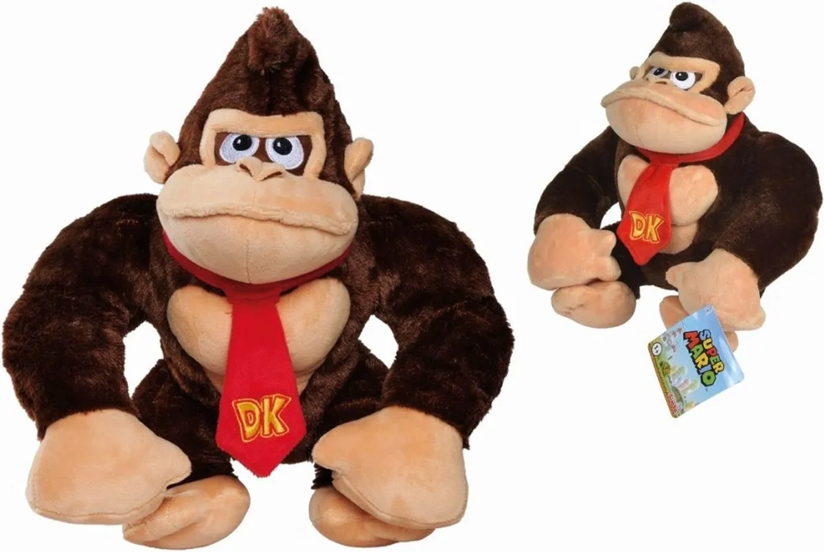 Smoby Donkey Kong Knuffel 30cm - Bruin/Rood