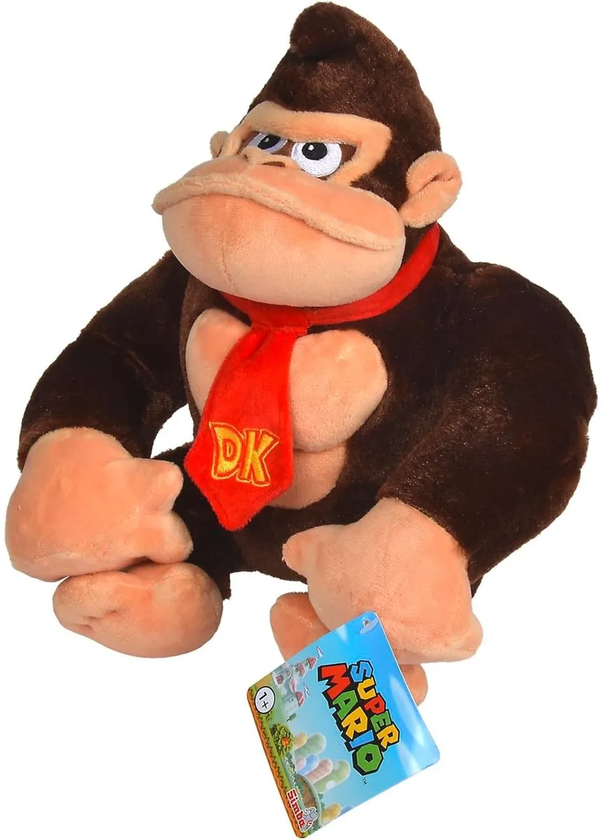 Smoby Donkey Kong Knuffel 30cm - Bruin/Rood