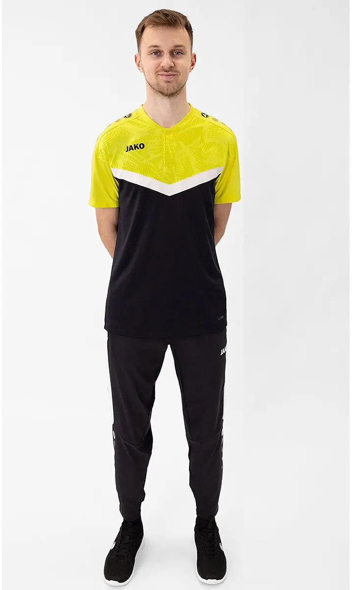 Jako Iconic Polo Heren XXL - Zwart/Zachtgeel - afbeelding 6 van 6