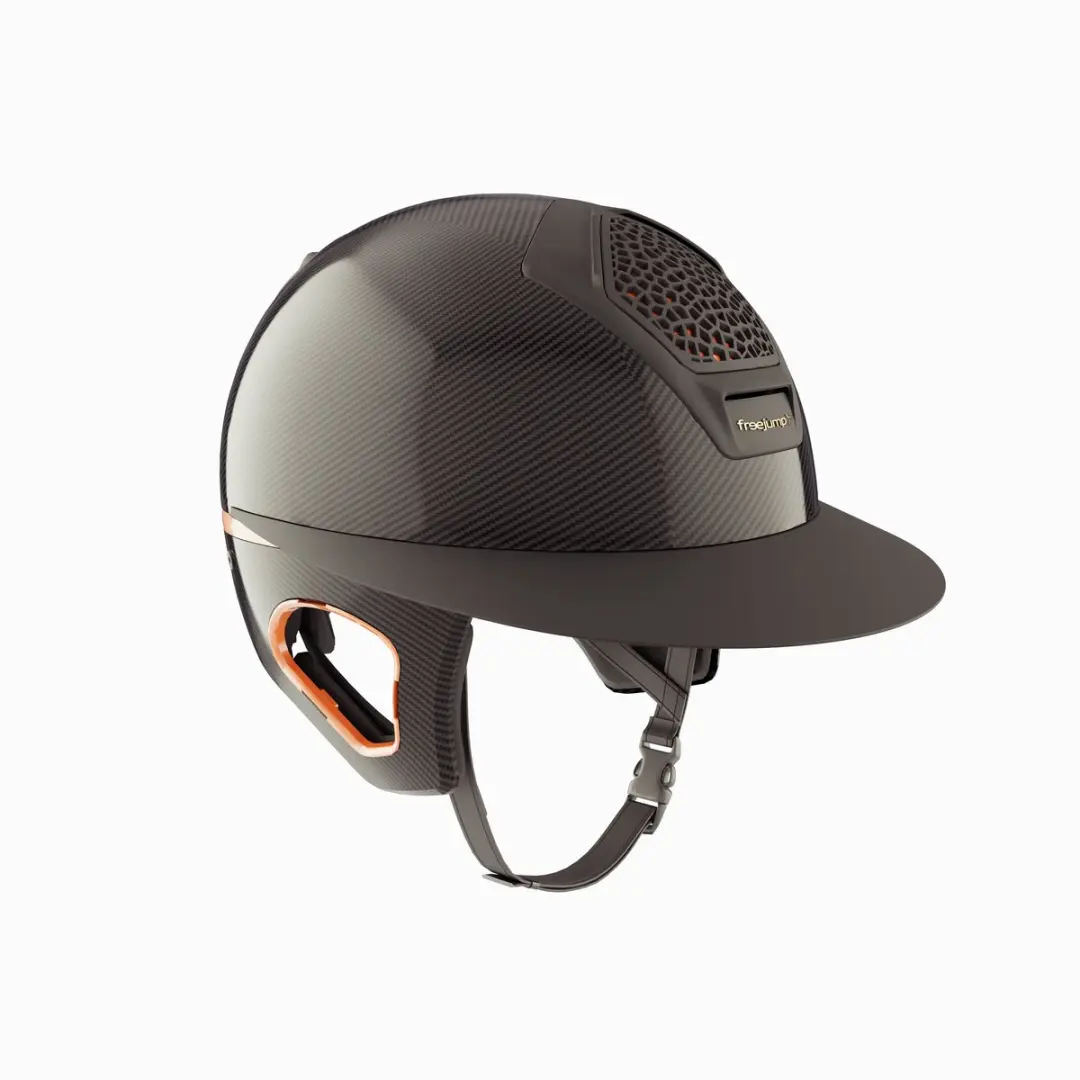 Freejump Voronoi Carbon Ruiterhelm Mat Brons met Tempelbescherming