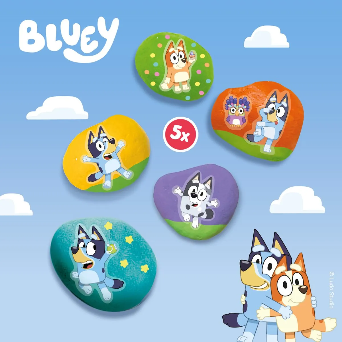 SES Creative Bluey Stenen Schilderen - 5 Stuks - 23 Stickers