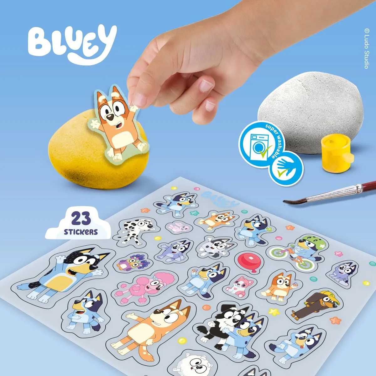 SES Creative Bluey Stenen Schilderen - 5 Stuks - 23 Stickers