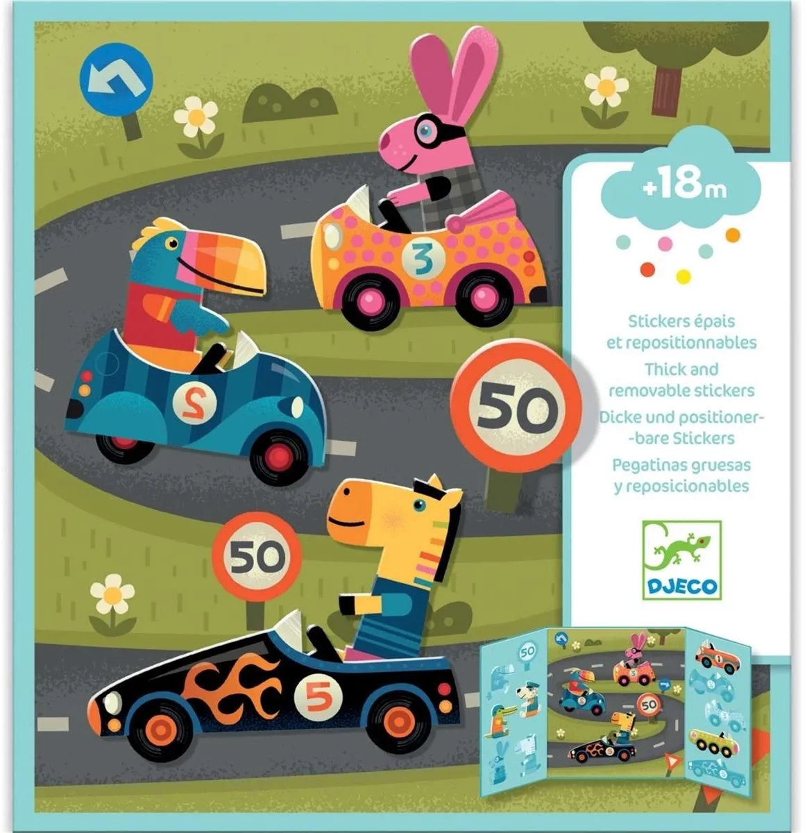 Djeco Herbruikbare Stickers Auto's
