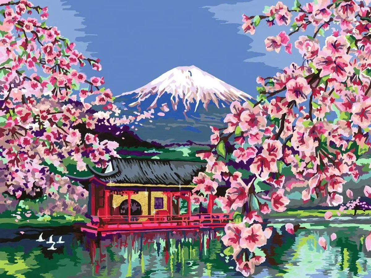 Ravensburger Creart Japanese Cherry Blossom Schilderijset - Multicolor