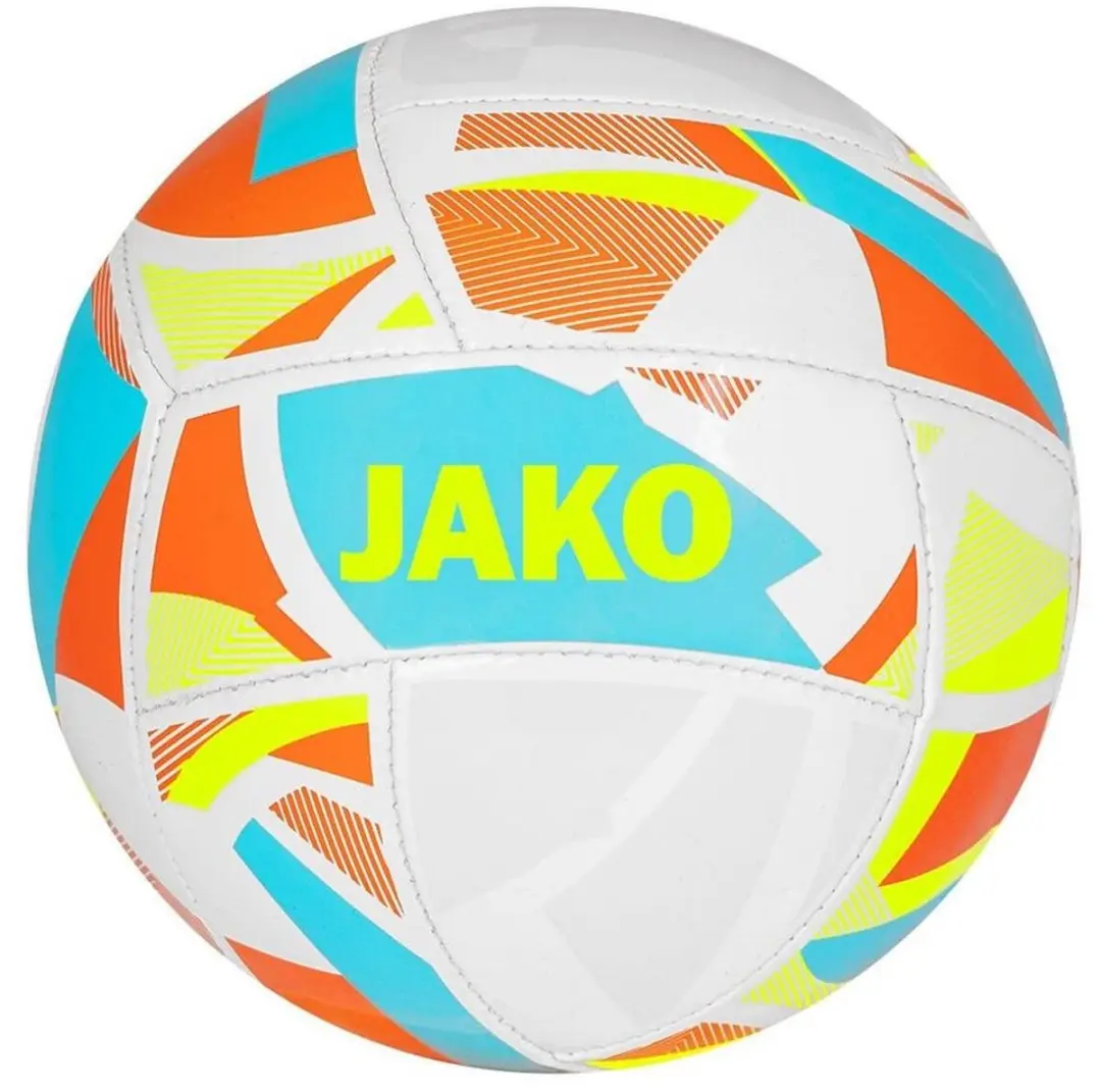 Jako Iconic Minibal Maat 1 - Wit/Cyaan/Fluogeel