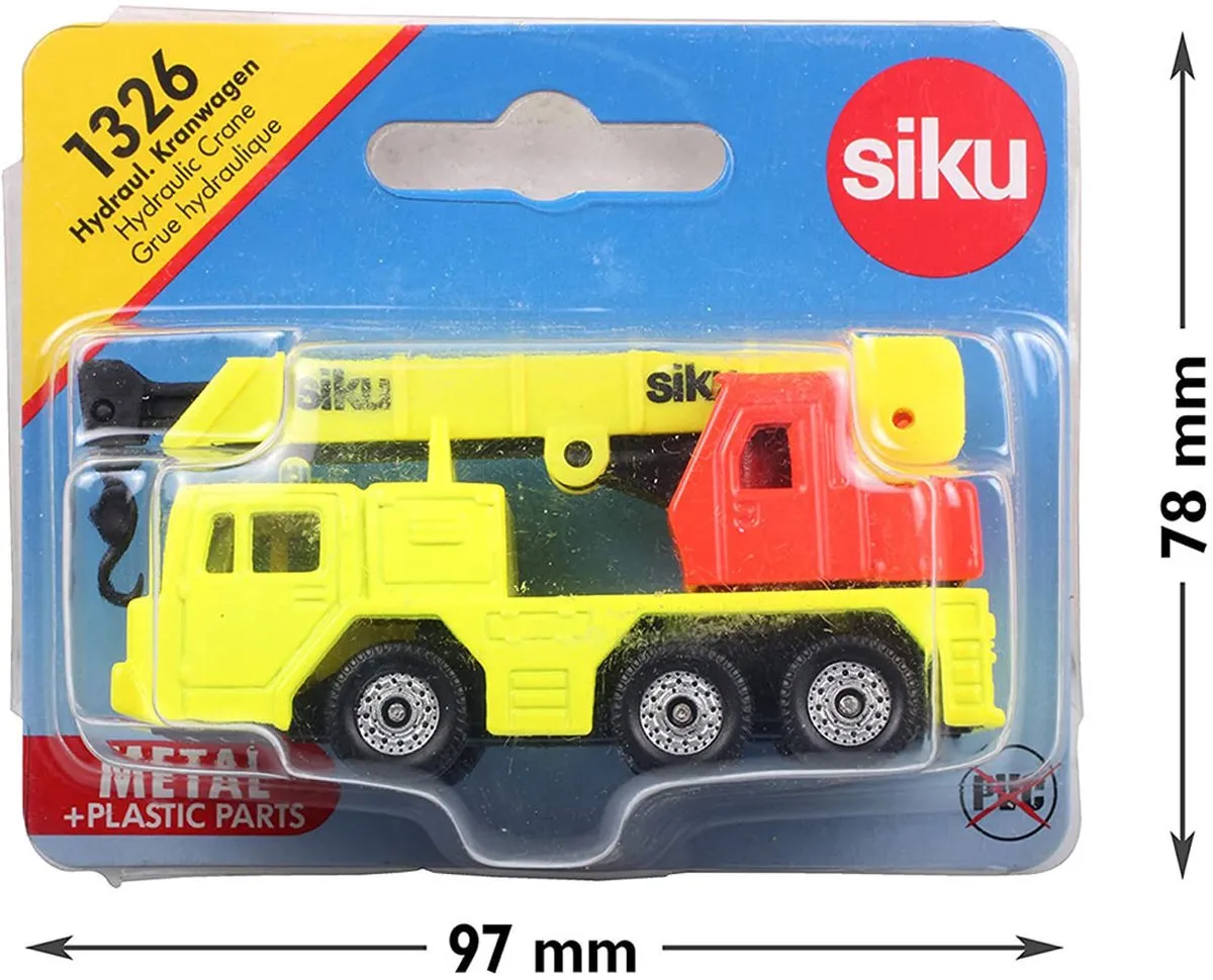 SIKU Hydraulische Kraanwagen 1326 - Geel/Rood
