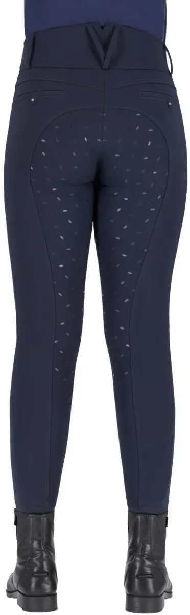 QHP Lymee Softshell Rijbroek Fullgrip - 48 - Blauw - afbeelding 2 van 6