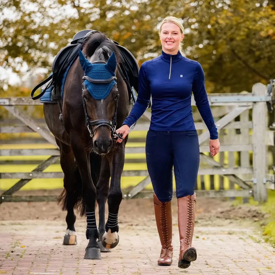 QHP RIJBROEK LYMEE SOFTSHELL FULLGRIP Blauw