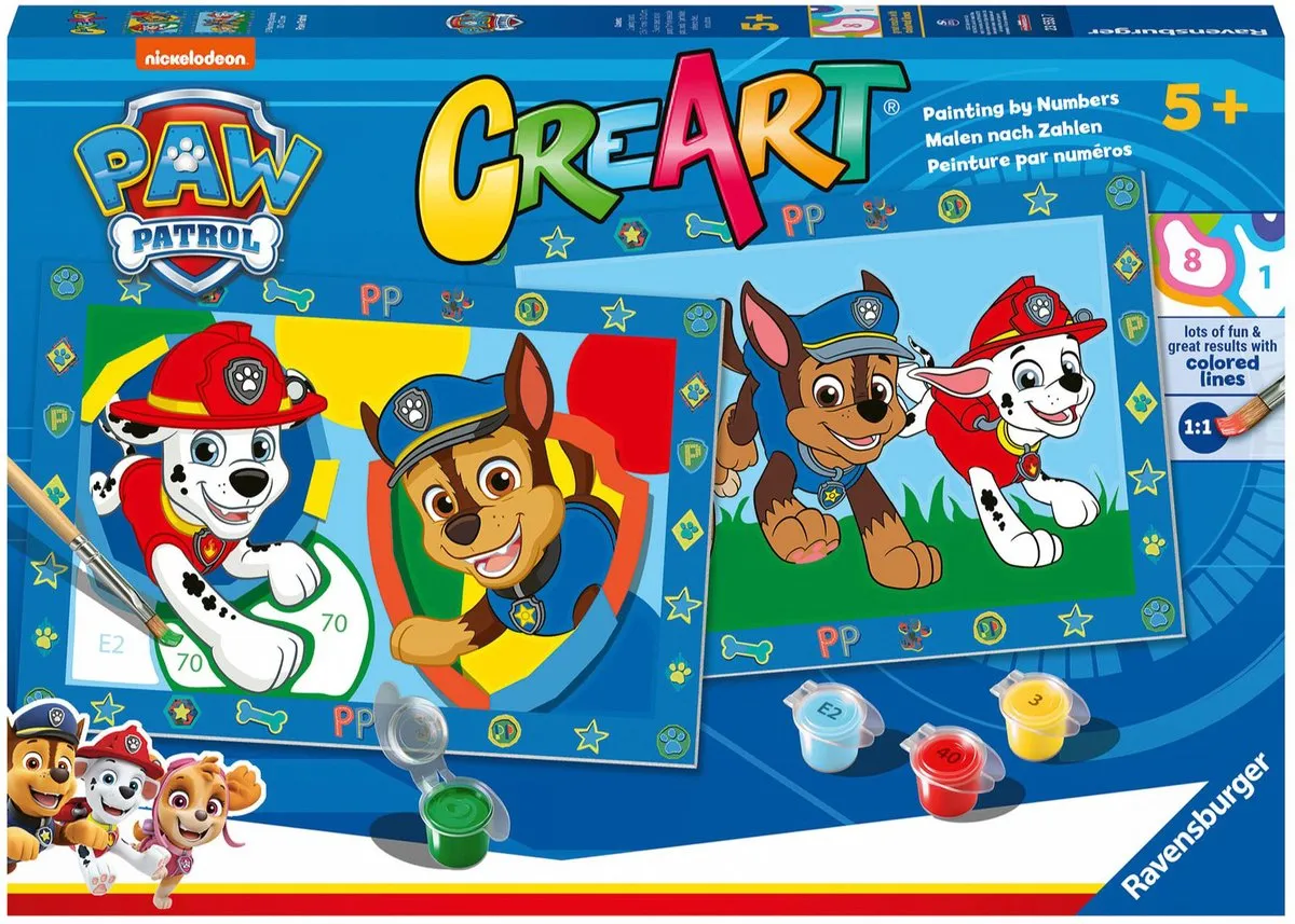 Ravensburger CreArt Paw Patrol Schilderen op nummer - Multicolor
