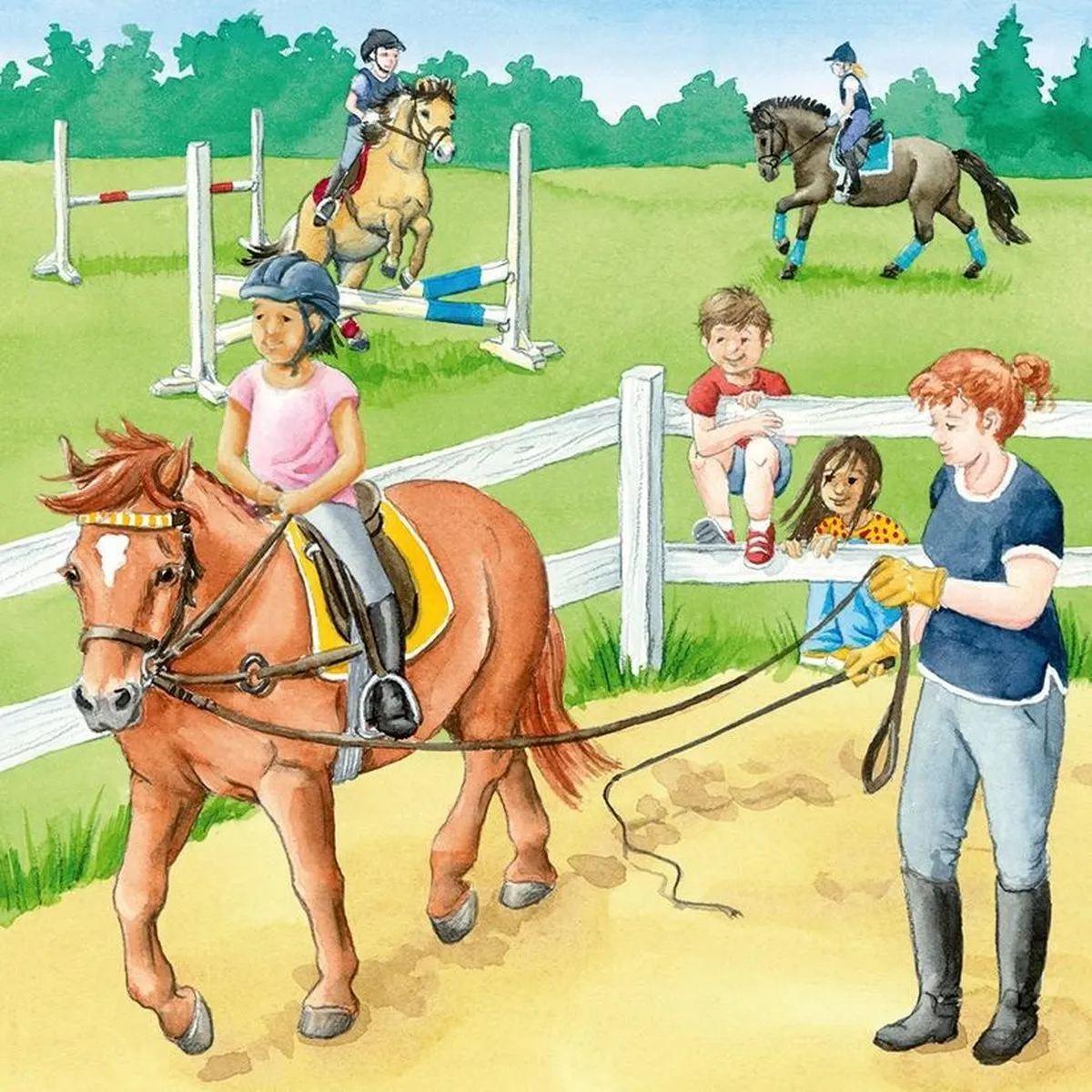 Ravensburger Een dag op de manege Puzzel - 147 Stuks (3x49) - Multicolor