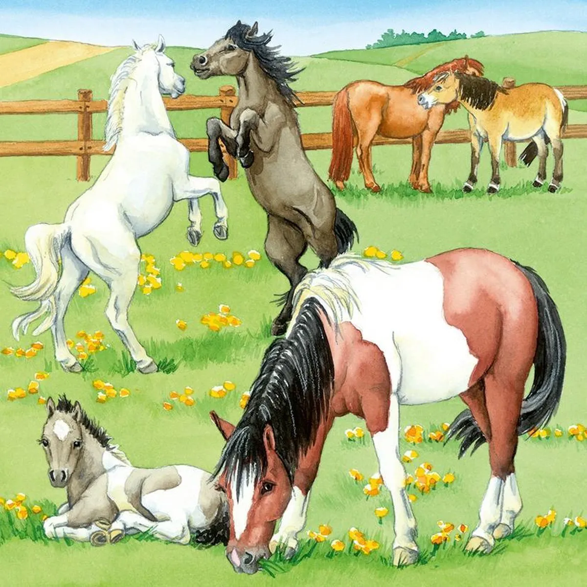 Ravensburger Een dag op de manege Puzzel - 147 Stuks (3x49) - Multicolor