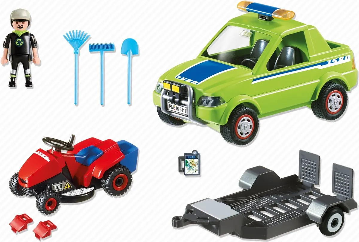 Playmobil 6111 Groene Beheer Voertuig met Grasmaaier