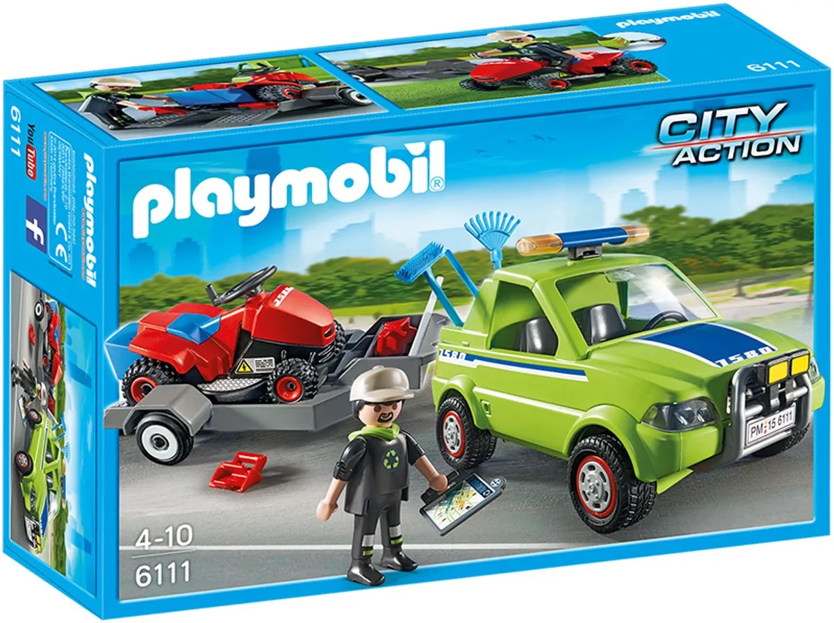 Playmobil 6111 Groene Beheer Voertuig met Grasmaaier - afbeelding 6 van 6