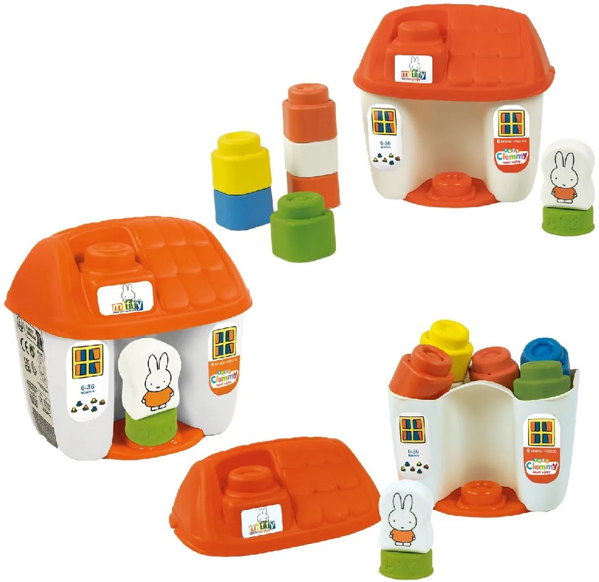 Clementoni Soft Clemmy Nijntje Huisje Speelgoed Stapelblokken - Blauw