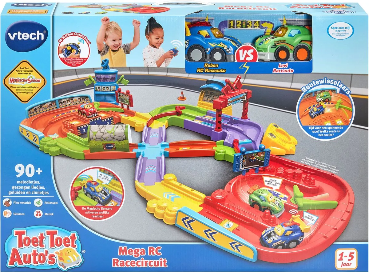VTech Toet Toet Auto's Mega RC Racecircuit - 2 Auto's - Multicolor