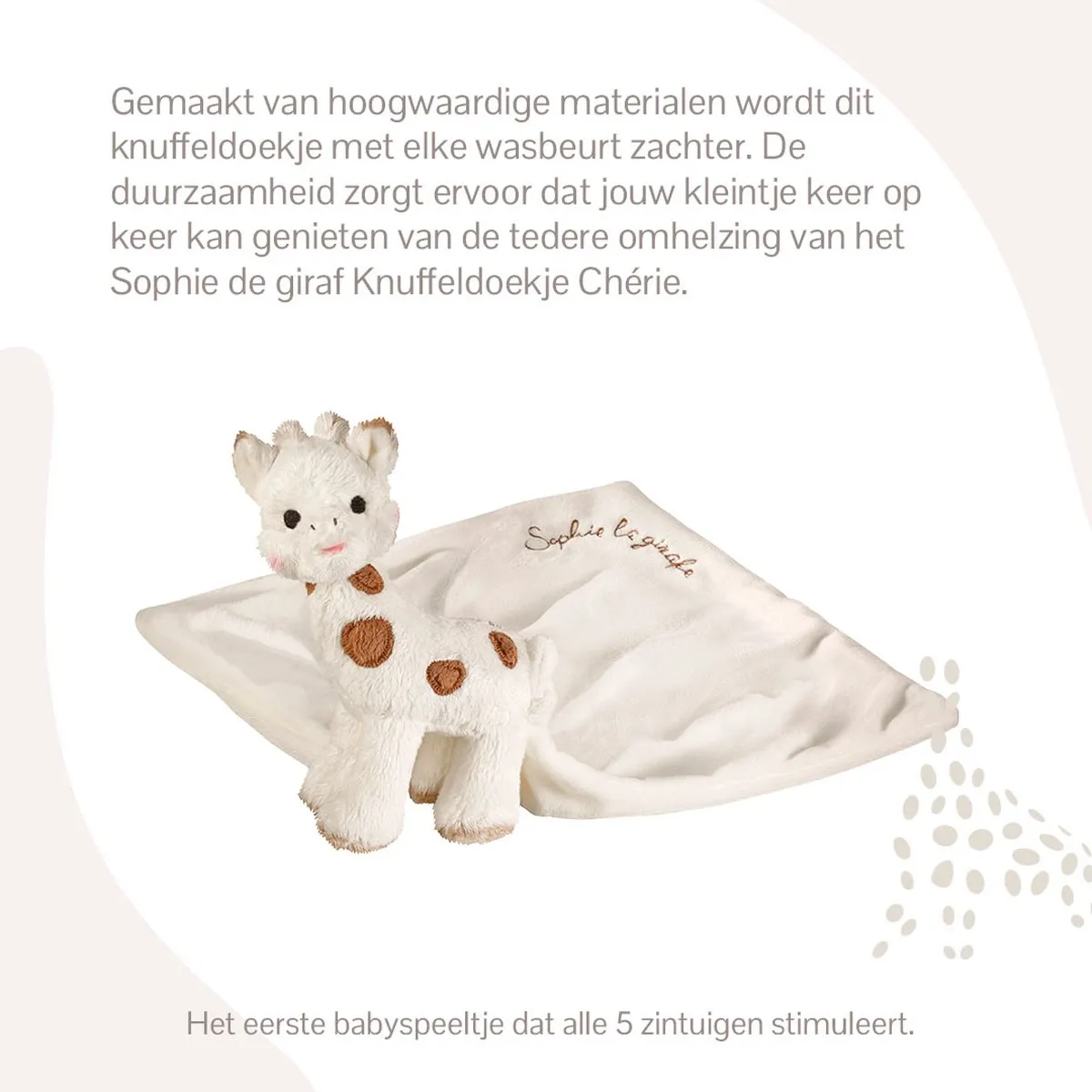 Sophie de Giraf Chérie Knuffeldoekje - Beige/Bruin - afbeelding 6 van 6
