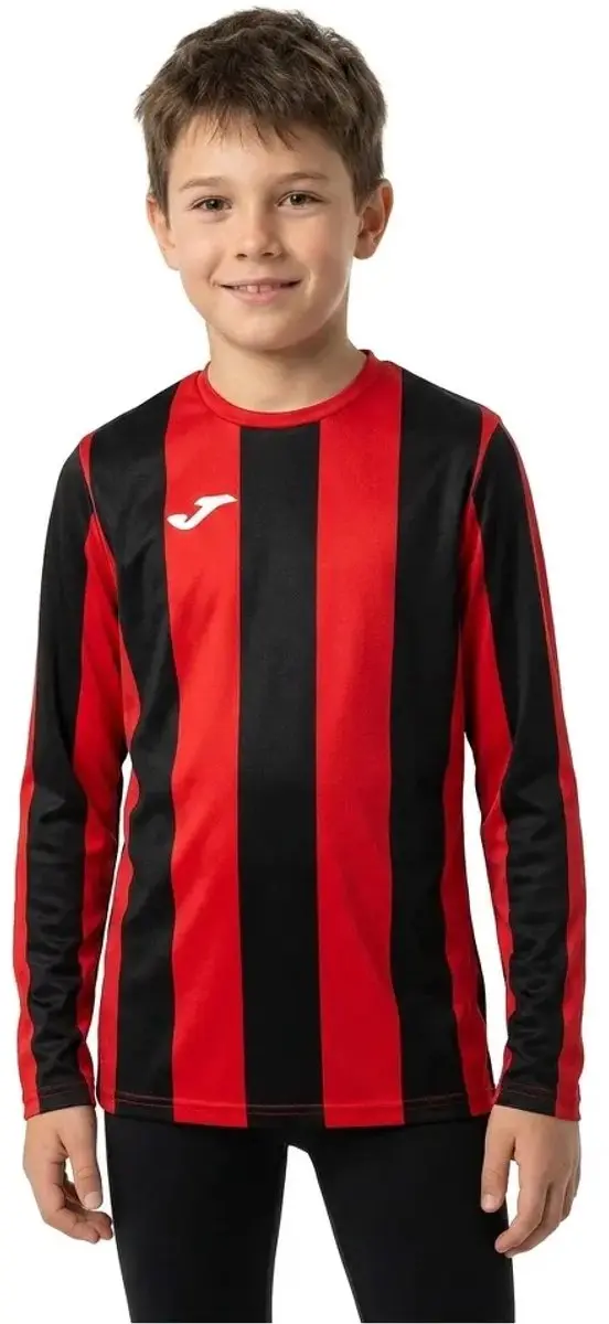 Joma Inter Classic T-shirt Lange Mouwen 12-14j - Rood/Zwart