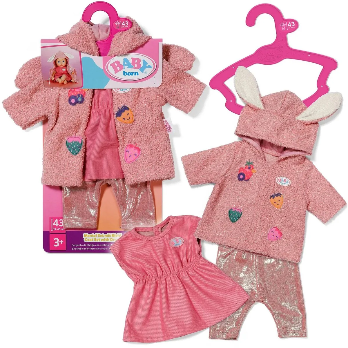 Baby Born Jas-set met jurk 43cm
