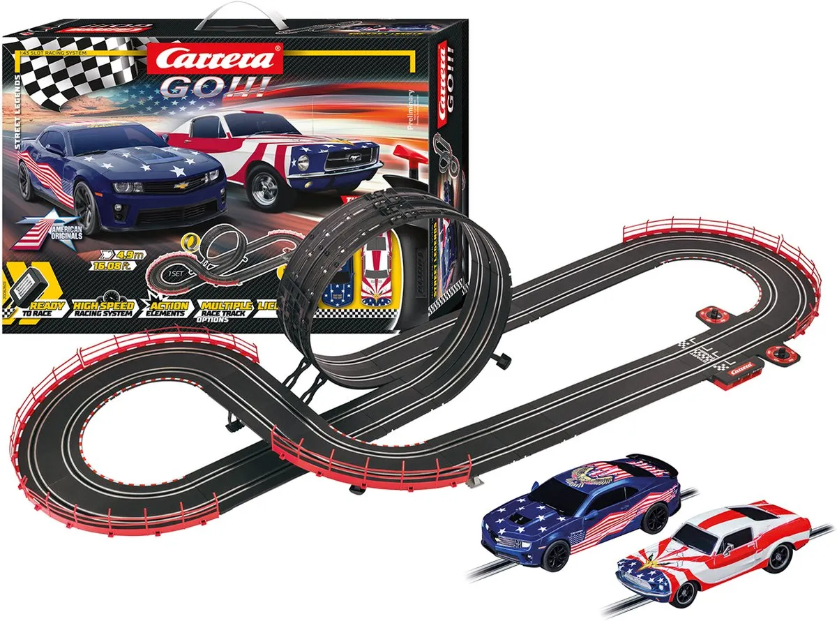Carrera Go!!! Racebaan Ford Mustang '67 vs. Camaro