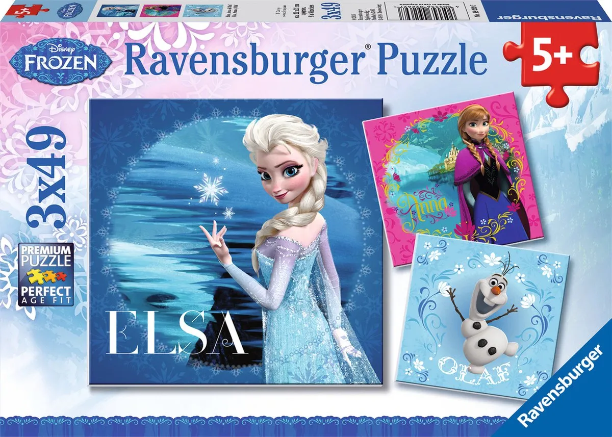 Ravensburger Disney Frozen Elsa Anna & Olaf Puzzel - 3x49 Stuks
