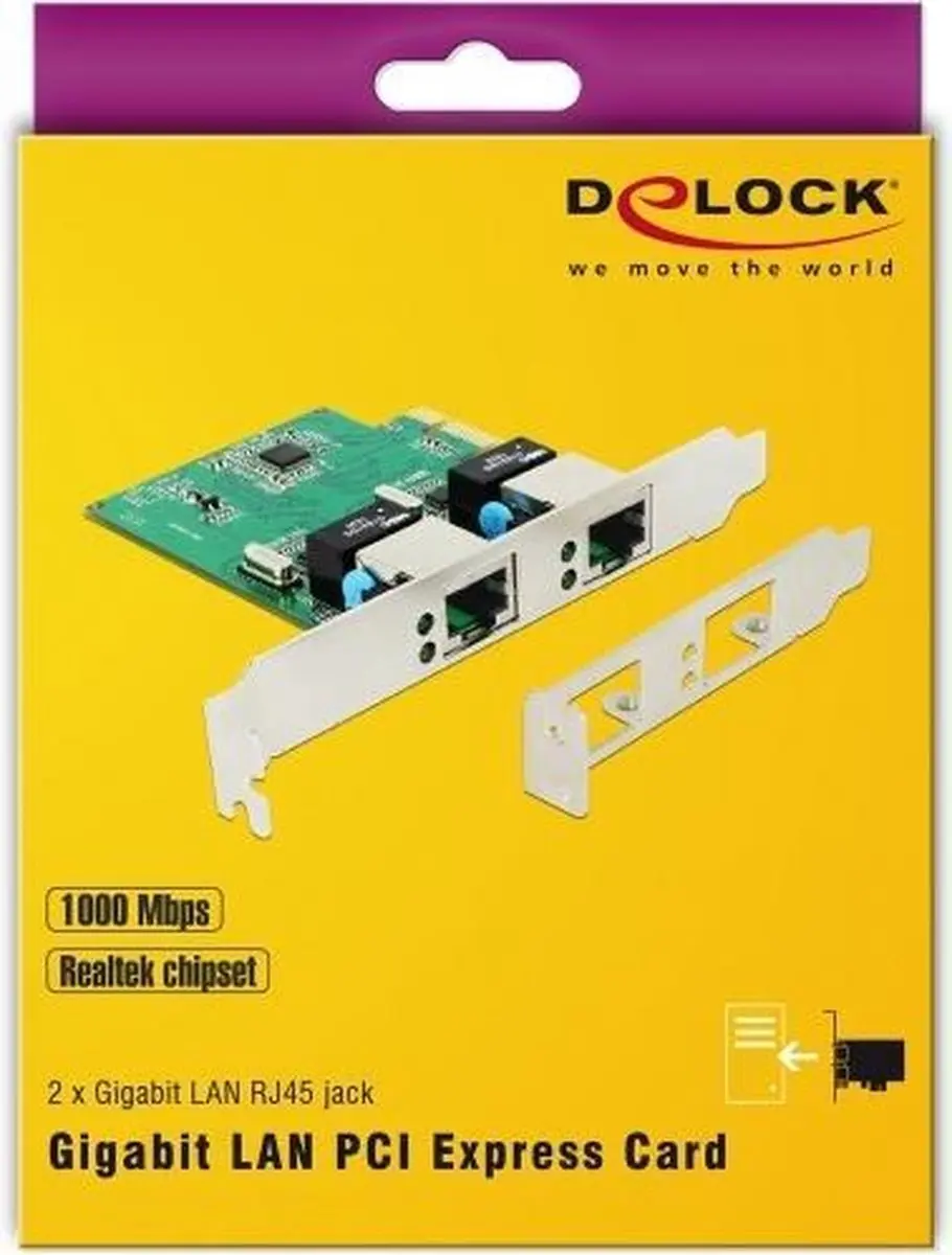 Delock 89999 PCI Express 2x Gigabit LAN - Groen - afbeelding 3 van 4