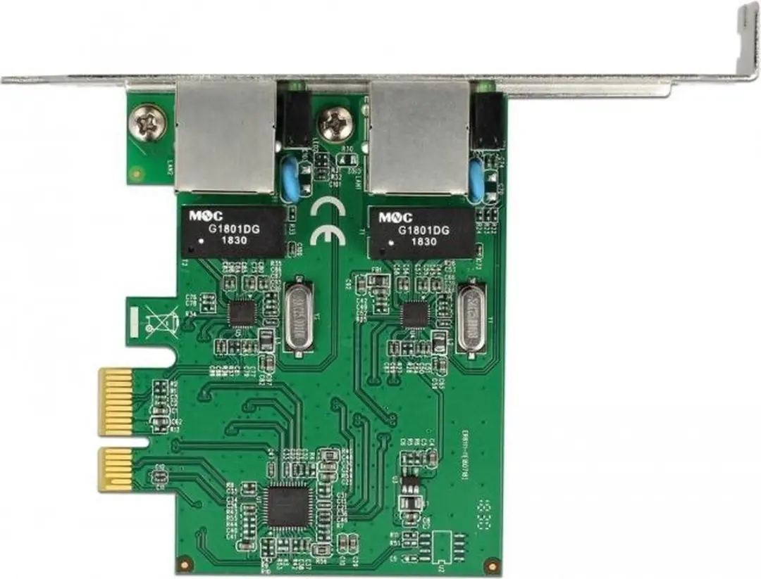 Delock 89999 PCI Express 2x Gigabit LAN - Groen - afbeelding 2 van 4