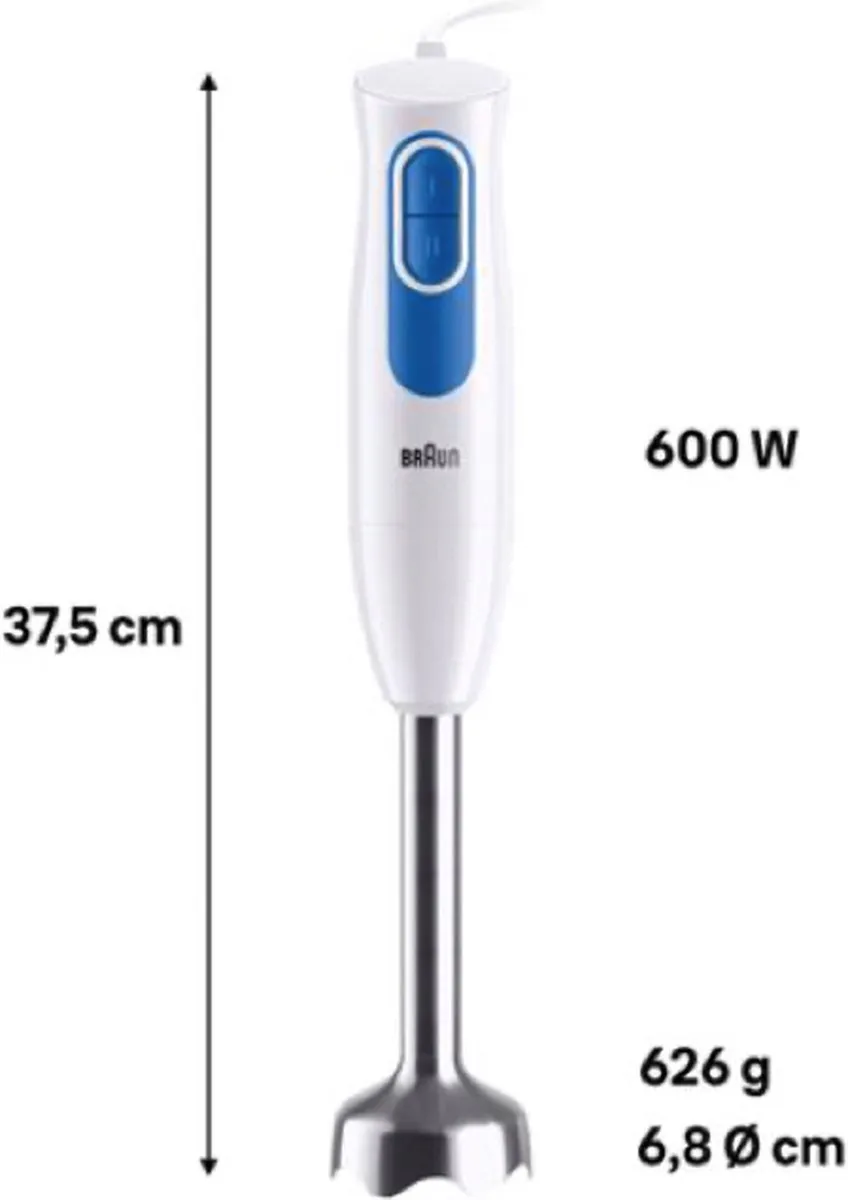 Braun MQ20001MWH Staafmixer 600W - Blauw/Wit