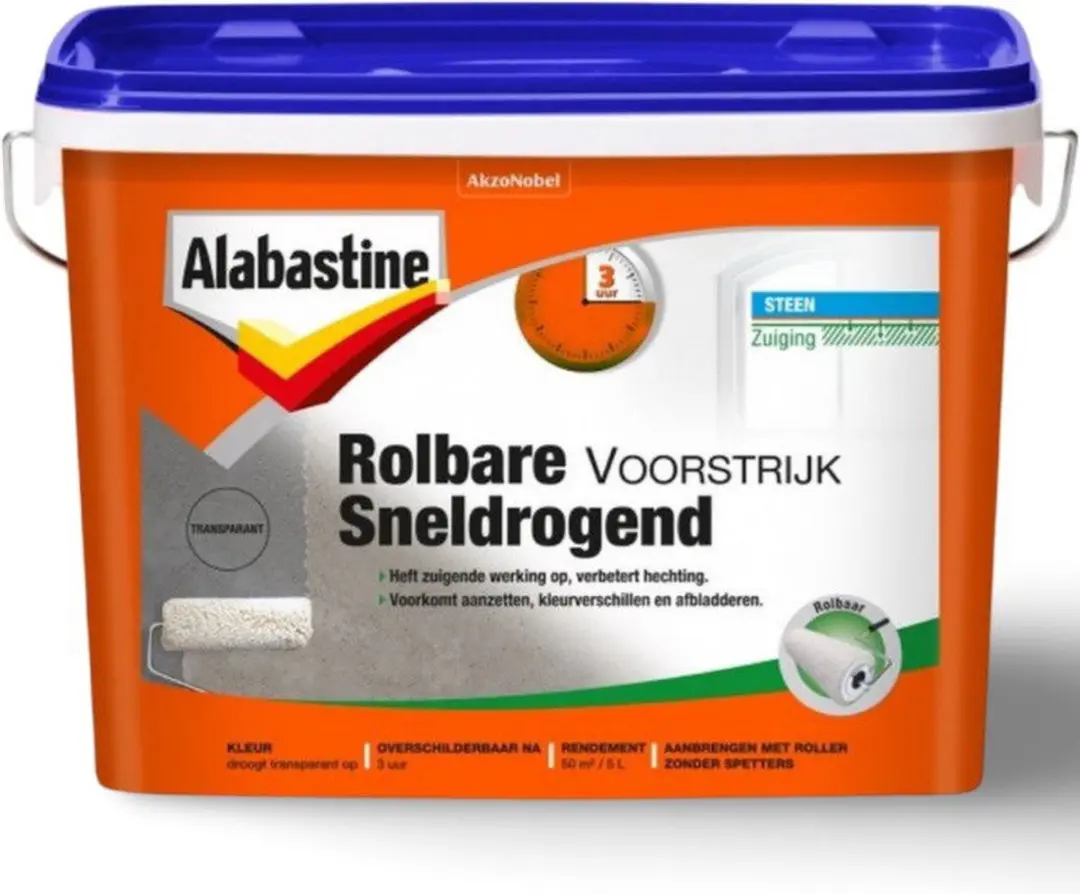 Alabastine Rolbare Voorstrijk Sneldrogend 5L - Wit - afbeelding 3 van 6