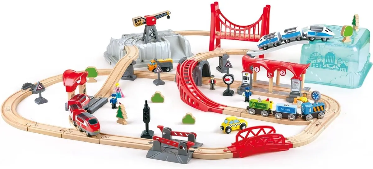 Hape Stadstrein Emmerset E3771 - 48 Onderdelen - Veelkleurig