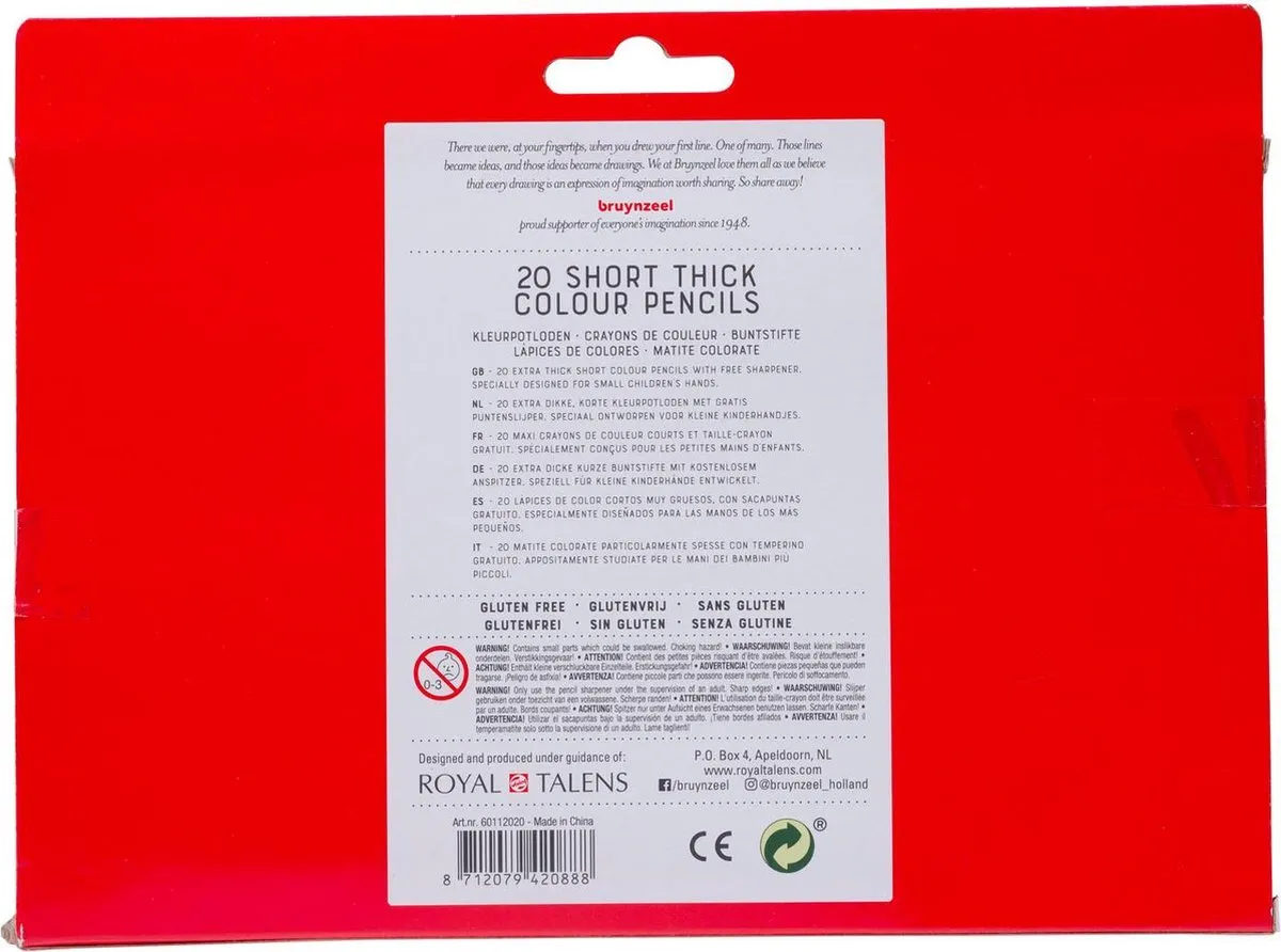 BRUYNZEEL Kids Kleurpotloden Set 20 Stuks - 20 Kleuren