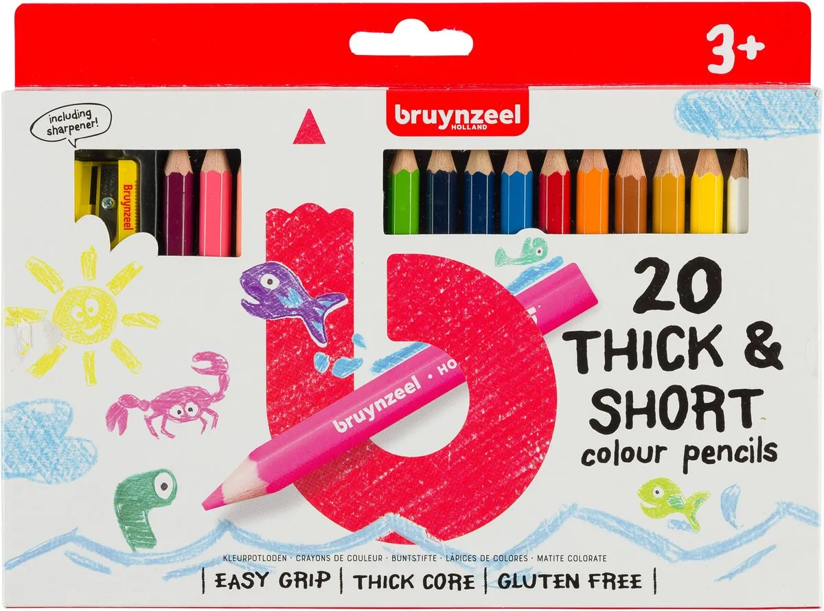 BRUYNZEEL Kids Kleurpotloden Set 20 Stuks - 20 Kleuren
