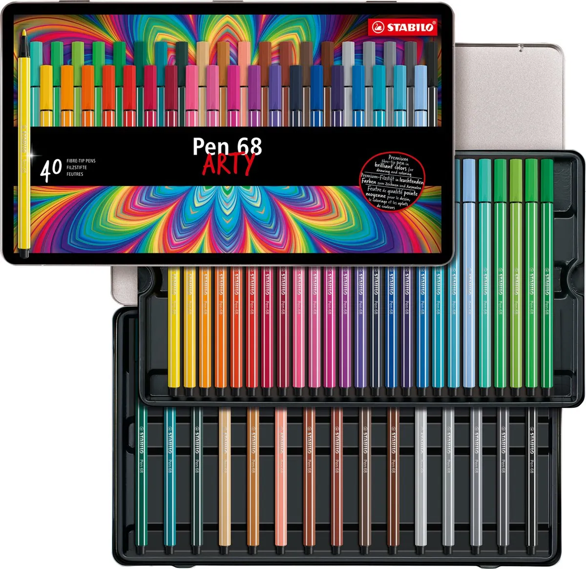 STABILO Pen 68 Viltstift - 40 Kleuren - 30 Stuks