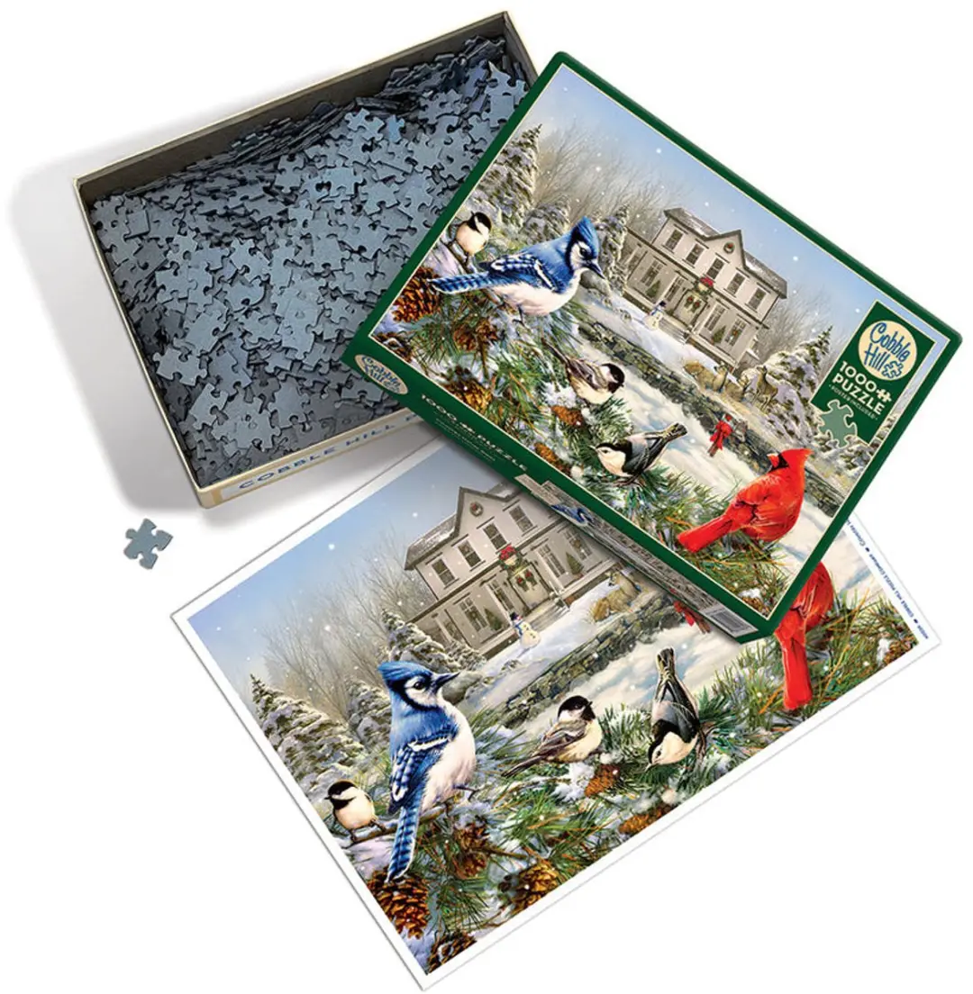 Cobble Hill Vogels in Sneeuwlandschap Puzzel 1000 Stuks - afbeelding 2 van 5