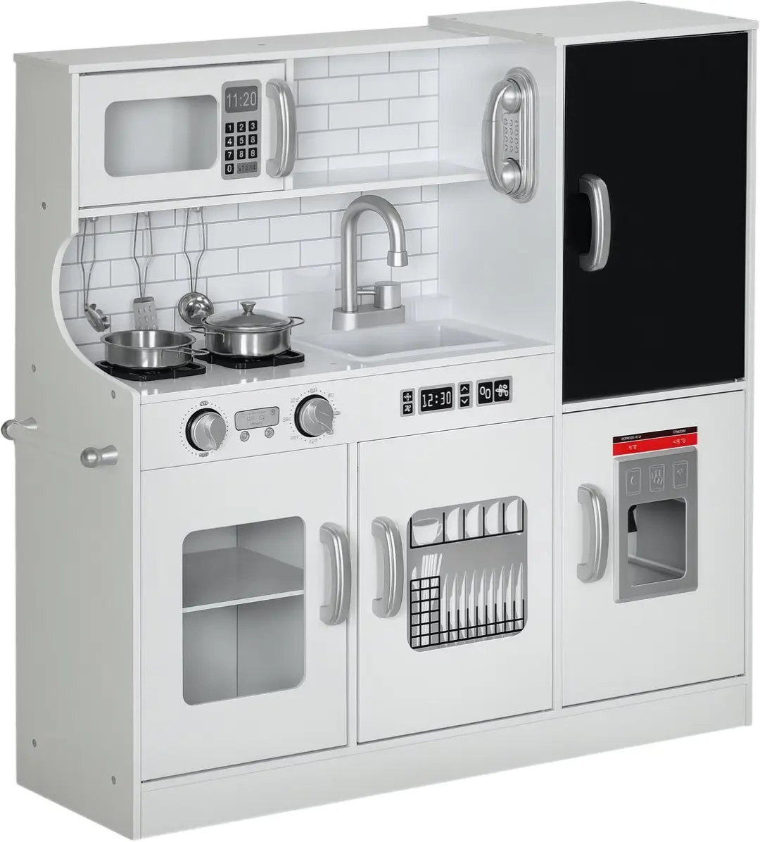 AIYAPLAY Kinderkeuken Speelset MDF 83,8L x 26,8B x 81H cm Wit