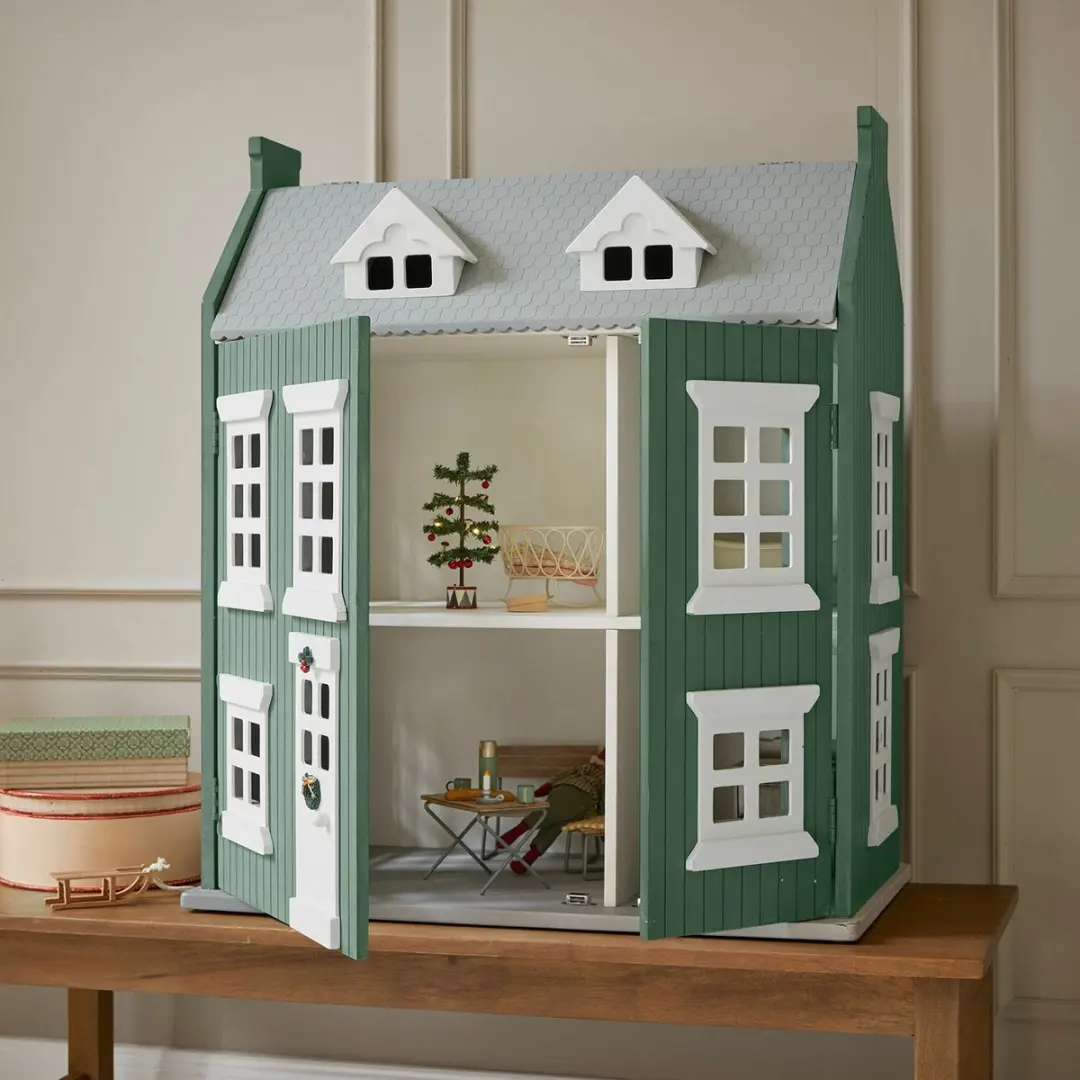 Loberon Poppenhuis Avenari - Groen/Wit - afbeelding 2 van 6