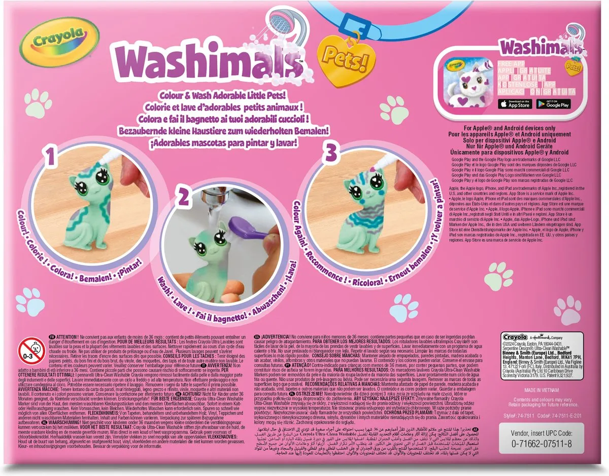 Crayola Washimals Hobbypakket - 7 Stuks Veelkleurig
