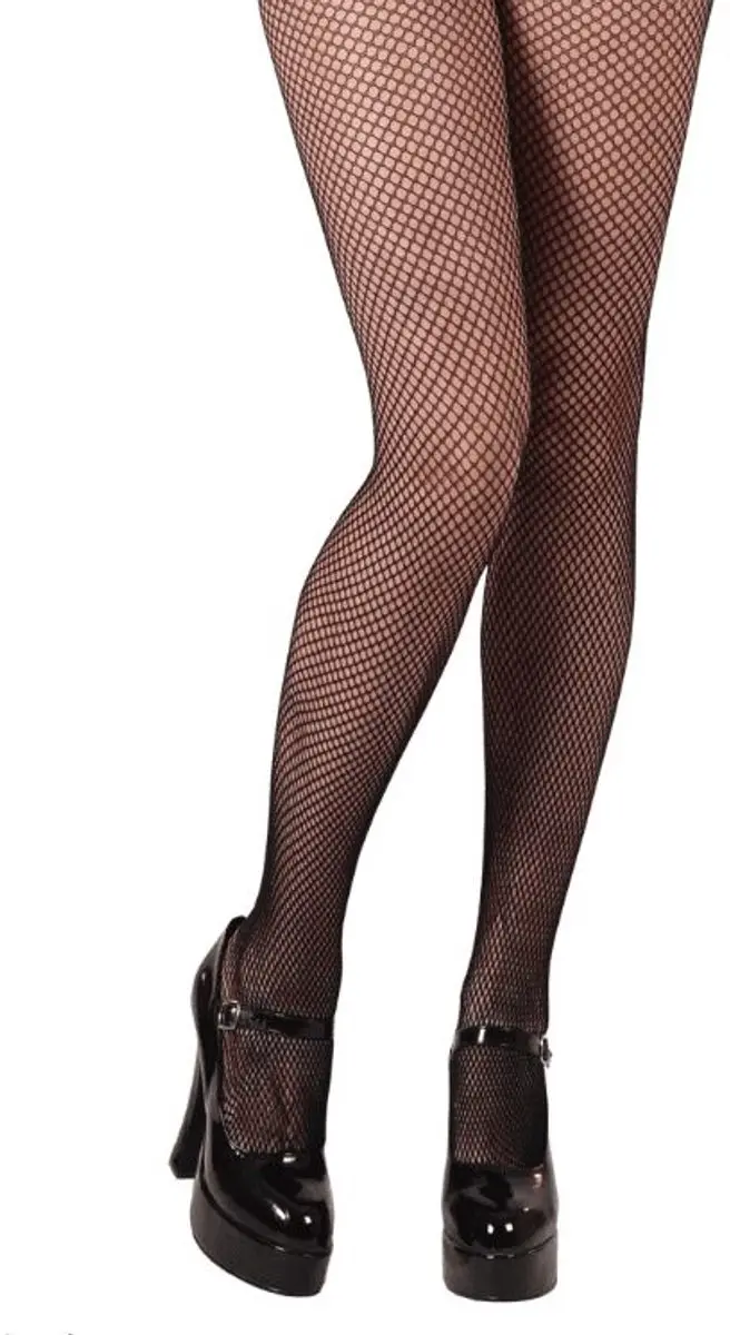 Visnet panty fijne maas in zwart